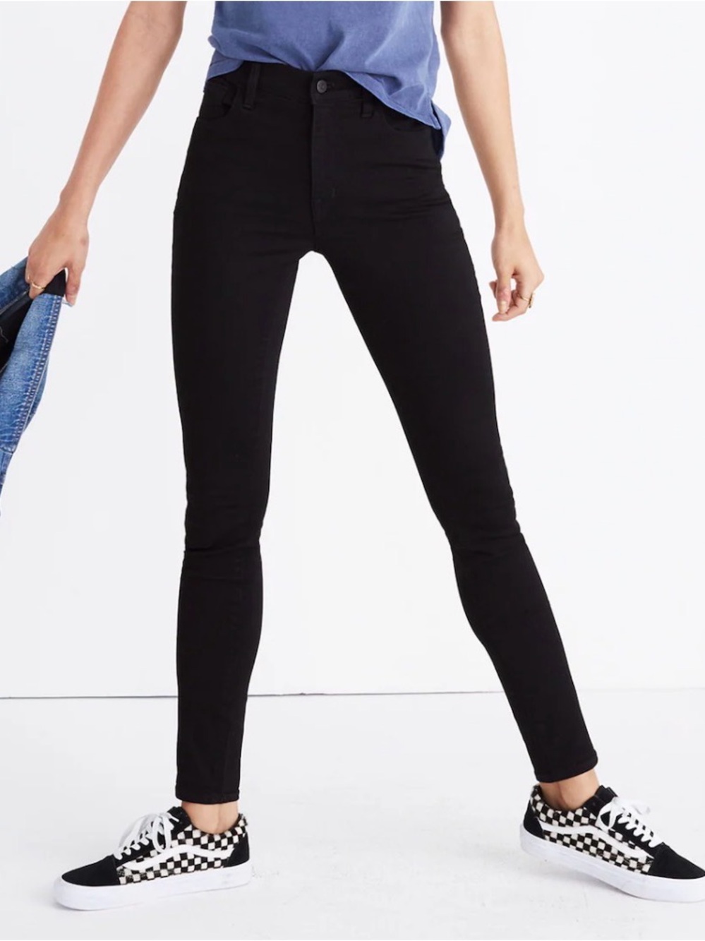 Madewell Roadtripper Jeans Bennett Black High Rise Skinny Size 28